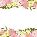 Vector floral border. Floral frame.