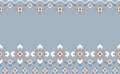 Vector floral border, imitation of embroidery, pixel effect