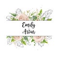 Vector floral card art wedding watercolor Invitation card design