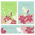 Vector Floral card set with place for your text Royalty Free Stock Photo