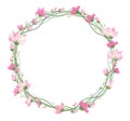 Vector floral circle frame. Royalty Free Stock Photo