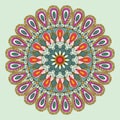 Vector floral colorful mandala. Beautiful design element in ethnic style. Indian, arabic, oriental motives