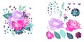 Vector floral composition and isolated objects. Summer,spring,celebration design.