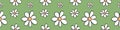 Vector floral daisies seamless pattern in doodle flat style. Cute background, texture. Topic of blooming nature, summer Royalty Free Stock Photo