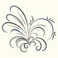 Vector floral decorative pattern, for tattoo, element of ornament, pattern, beautiful bouquet of grass and curls, stock