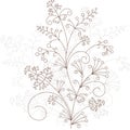 Vector floral design, grassy ornament