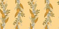 Vector floral easter pattern in yellow and green