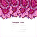 Vector floral elements in indian mehendy style. Abstract henna f Royalty Free Stock Photo