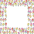 Vector floral frame. Bright flowers arrange in border