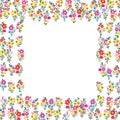 Vector floral frame. Bright flowers arrange in border