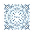 Vector floral frame with copy space for text in