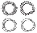 Vector floral frames silhouettes. Royalty Free Stock Photo