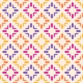 Vector floral geometric seamless pattern with colorful elements, diamonds, grid Royalty Free Stock Photo