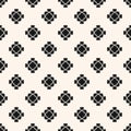 Vector floral geometric seamless pattern. Simple black and white minimal texture Royalty Free Stock Photo