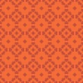 Vector floral geometric seamless pattern. Simple orange colored ornament texture Royalty Free Stock Photo