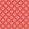 Vector floral geometric seamless pattern. Simple red and white minimal ornament Royalty Free Stock Photo