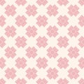 Vector floral geometric seamless pattern. Subtle pink and white ornament texture Royalty Free Stock Photo