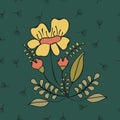 Vector Floral with green background design Royalty Free Stock Photo