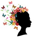 Vector floral hair Royalty Free Stock Photo