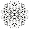 Vector floral mandala. Royalty Free Stock Photo