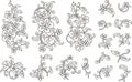 Vector Floral Ornamental Designs in Chinese Style Royalty Free Stock Photo