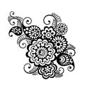 Vector floral pattern element, indian ornament Royalty Free Stock Photo