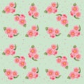 vector floral pattern with flowers, illustration on green background. spring flower design, cherry blossom Royalty Free Stock Photo