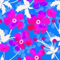 Vector floral pattern with soft watercolor flowers