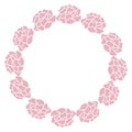 Vector Floral Peony Wreath in Light Pink Design and Frame