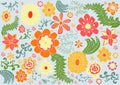 Vector floral retro color pattern