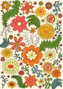 Vector floral retro color pattern