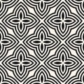 Vector floral seamless pattern. Abstract black and white geometric ornament Royalty Free Stock Photo