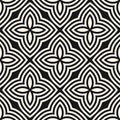 Vector floral seamless pattern. Abstract black and white geometric ornament Royalty Free Stock Photo