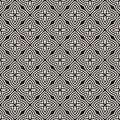 Vector floral seamless pattern. Abstract black and white geometric ornament Royalty Free Stock Photo