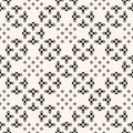 Vector floral seamless pattern. Black and white abstract geometric background Royalty Free Stock Photo