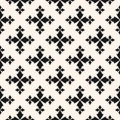 Vector floral seamless pattern. Black and white abstract geometric background Royalty Free Stock Photo