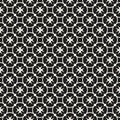 Vector floral seamless pattern. Black and white ornamental geometric background Royalty Free Stock Photo