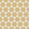 Vector floral seamless pattern. Elegant golden geometric Christmas background Royalty Free Stock Photo