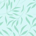 Vector floral seamless pattern in hand drawn style with flowers and leaves on white background greeting card template.