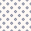 Vector floral seamless pattern. Navy blue and white abstract geometric texture Royalty Free Stock Photo