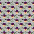 Vector Floral Seamless pattern with pansy flowers Royalty Free Stock Photo