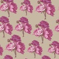 Vector floral seamless pattern with persian buttercups and peonies