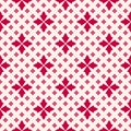 Vector floral seamless pattern. Red and white abstract geometric background Royalty Free Stock Photo