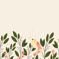 Vector floral seamless pattern on white background.