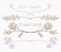 Vector Floral Text Dividers. Flower Design Elements Royalty Free Stock Photo