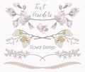 Vector Floral Text Dividers. Flower Design Elements Royalty Free Stock Photo