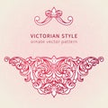 Vector floral vignette in Eastern style. Royalty Free Stock Photo