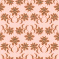 Vector floral vintage damask seamless repeat pattern background Royalty Free Stock Photo