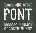 Vector floral vintage style font. Elegant Flower Alphabet