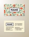 Vector floral visit card template